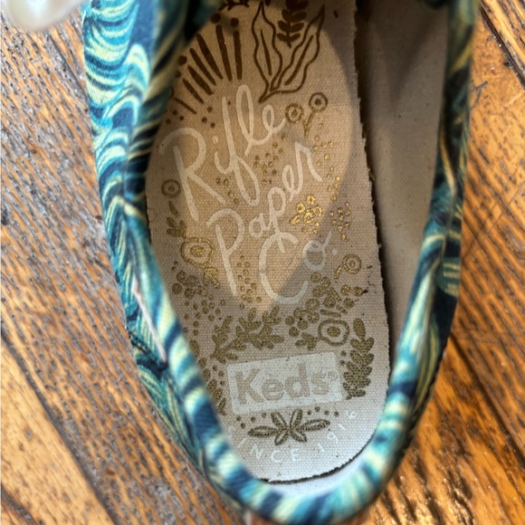 KEDS x rifle paper co Triple Kick Sneakers Paper Palms pattern Size 7.0 - Picture 5 of 5